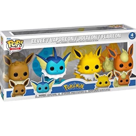 Funko POP Pokémon set of includes EEVER, VAPOREON, JOLTEON
